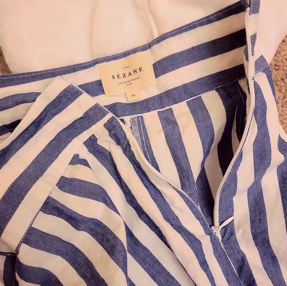 Sezane Jenson Trousers Stripped High Waisted Pants - Picture 4 of 9